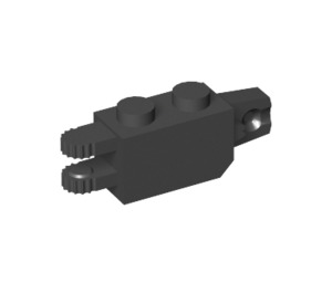 LEGO Black Hinge Brick 1 x 2 Horizontal Locking Double (47975)