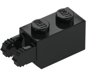 LEGO Black Hinge Brick 1 x 2 Locking with 2 Fingers (Vertical End) (30365 / 54671)