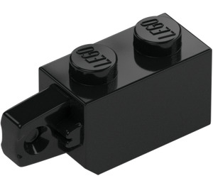 LEGO Black Hinge Brick 1 x 2 Locking with Single Finger (Vertical) On End (30364 / 51478)