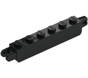 LEGO Black Hinge Brick 1 x 6 Locking Double (30388 / 53914)