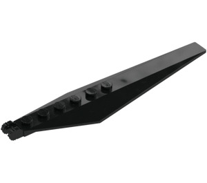 LEGO Zwart Scharnier Plaat 1 x 12 met Hoekig Zijkanten en Tapered Ends (53031 / 57906)