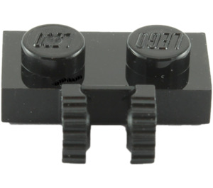 LEGO Zwart Scharnier Plaat 1 x 2 Vergrendelings met Dual Vingers (50340 / 60471)