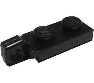LEGO Black Hinge Plate 1 x 2 Locking with Single Finger on End Vertical without Bottom Groove (44301 / 49715)