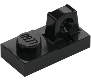 LEGO Schwarz Scharnier Platte 1 x 2 Verriegelt mit Single Finger auf oben (30383 / 53922)