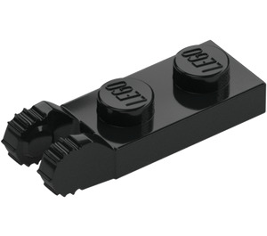 LEGO Schwarz Scharnier Platte 1 x 2 mit Verriegelt Finger mit Nut (44302)