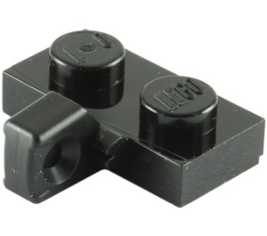 LEGO Zwart Scharnier Plaat 1 x 2 met Verticaal Vergrendelings Stub met Groef aan de onderzijde (44567 / 49716)
