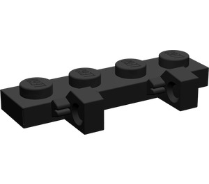 LEGO Black Hinge Plate 1 x 4 Locking with Two Stubs (44568 / 51483)
