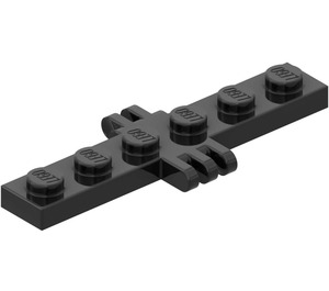 LEGO Noir Charnière assiette 1 x 6 avec 2 et 3 Stubs (4507)