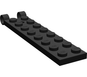 LEGO Schwarz Scharnier Platte 2 x 8 Beine (3324)