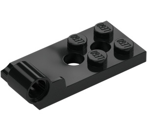 LEGO Black Hinge Plate Bottom 2 x 4 with 4 Studs and 2 Pin Holes (43056)