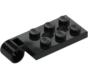 LEGO Zwart Scharnier Plaat Top 2 x 4 met 6 Noppen en 2 pin gaten (43045)