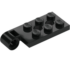 LEGO Zwart Scharnier Plaat Top 2 x 4 met 6 Noppen en 3 pin gaten (98286)