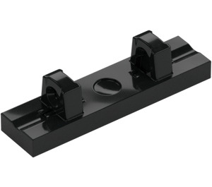 LEGO Black Hinge Tile 1 x 4 Locking with 2 Single Stubs on Top (44822 / 95120)