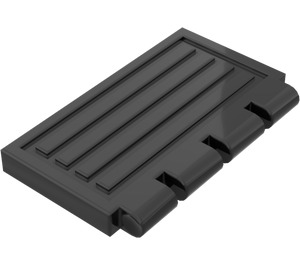 LEGO Svart Gångjärn Bricka 2 x 4 med Ribs (2873)