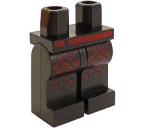 LEGO Black Hips and Legs with Dark Red Diamond Pattern, Armor and Belt (33831 / 34785)