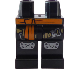 LEGO Zwart Heupen en benen met Knee Pads en Oranje Sash (3815)