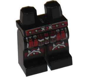 LEGO Black Hips and Legs with Red Armor and Belt Design (3815)