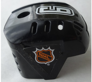 LEGO Black Hockey Helmet with NHL Logo and 6 Sticker (44790)