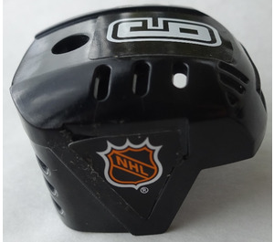 LEGO Noir Hockey Casque avec NHL logo et 6 Autocollant (44790)