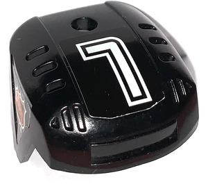 LEGO Zwart Hockey Helm met No 7 NHL Sticker (44790)