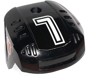 LEGO Black Hockey Helmet with No 7 NHL Sticker (44790)