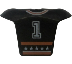 LEGO Noir Hockey Jersey avec Number 1 (47577 / 49212)