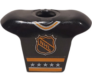 LEGO Schwarz Hockey Player Jersey mit NHL Logo und 3 (47577)