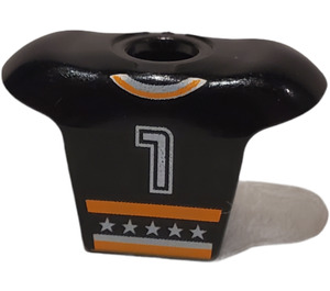 LEGO Black Hockey Player Jersey with NHL Logo and 7 (47577)