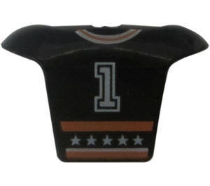 LEGO Noir Hockey Player Jersey avec Number 1 (47577 / 49212)