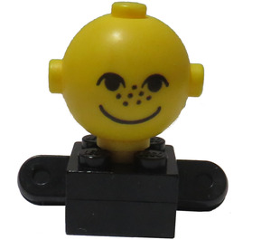 LEGO Black Homemaker Figure with Yellow Head and Freckles