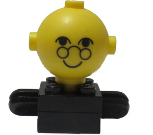 LEGO Black Homemaker Figure with Yellow Head and Glasses