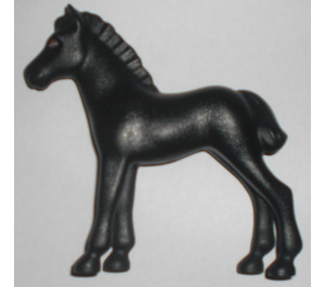 LEGO Black Horse - Foal with Brown Eye Outline (6193 / 75534)