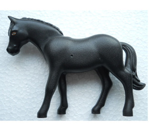LEGO Black Horse (Belville) with Dark Orange Outlined Eyes with White Glint Pattern (6171 / 44770)