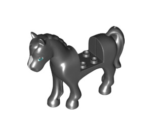 LEGO Black Horse with White Front and Black Mane and Blue Eyes (67606)