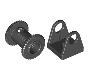 LEGO Black Hose Reel 2 x 2 Holder with Black Drum