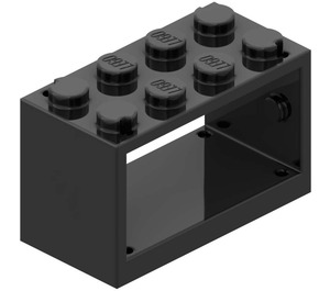 LEGO Černá Hadička Reel 2 x 4 x 2 Držák (4209)