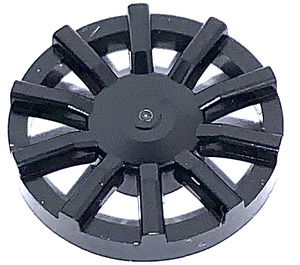 LEGO Black Hub Cap with 10 Spokes (18978)