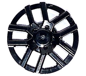 LEGO Black Hub Cap with 10 Spokes (Spokes in Pairs)