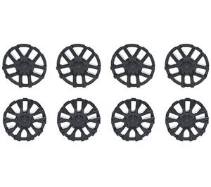 LEGO Schwarz Nabe Caps (10 Spoke Y Shape) (24308)