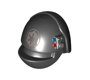 LEGO Zwart Imperial Gunner Helm met Zilver Crest (16872)