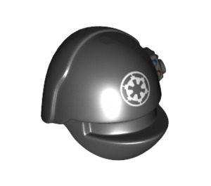 LEGO Schwarz Imperial Gunner Helm mit Weiß Crest (39459)