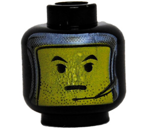 LEGO Black Jango Fett Head (Safety Stud) (3626)