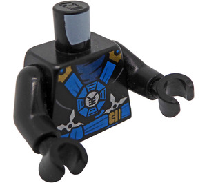 LEGO Czarny Jay - Okrągły emblem Tułów Minifigurka Tułów (973 / 76382)