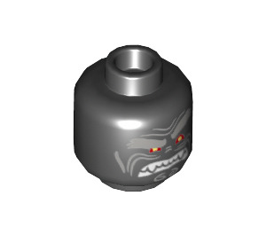 LEGO Black Jungle Garmadon Minifigure Head (Recessed Solid Stud) (3626 / 34910)