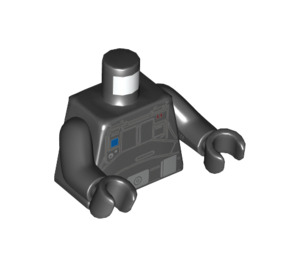 LEGO Black Jyn Erso Scarif Imperial Outfit Minifig Torso (973 / 76382)