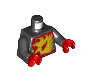 LEGO Svart Kai Minifigur Kropp (973 / 76382)