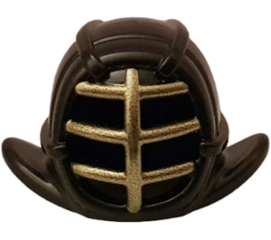 LEGO Schwarz Kendo Helm mit Gold Gitter (98130)