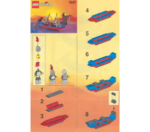 LEGO Schwarz Knights Boat 1547 Instructions