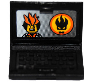 LEGO Black Laptop with Agents Gold Tooth Screen Sticker (62698)