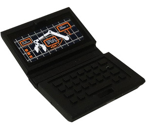 LEGO Black Laptop with Control Crane Screen Sticker (18659)